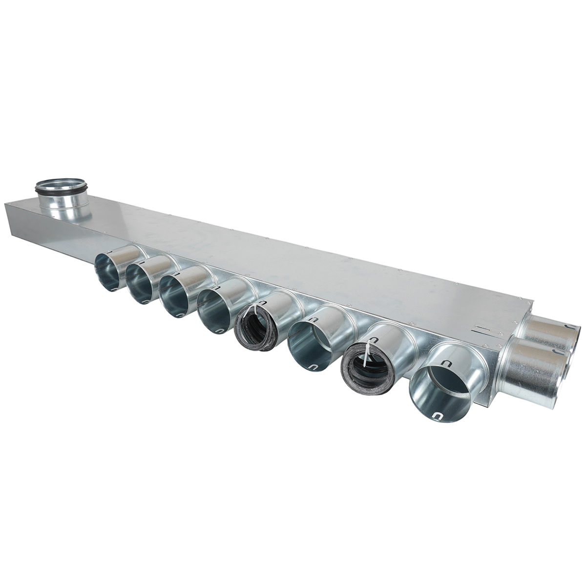 Fordelerboks, ø125 nippel (venstre), 10 muffer (8x2) - ø75