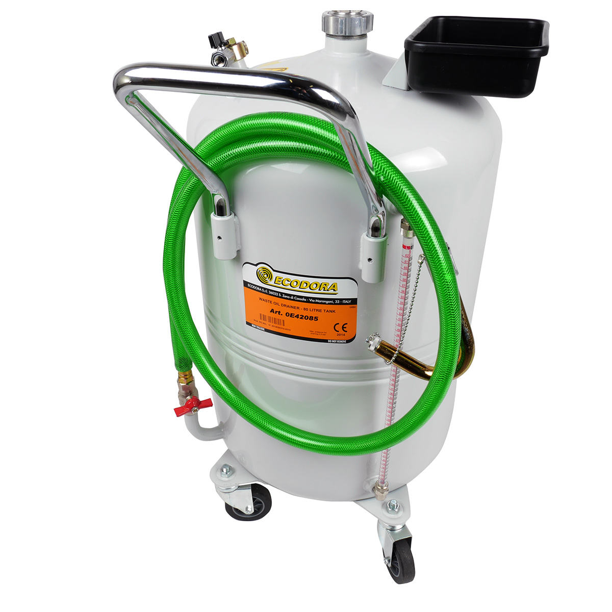 Spildolieopsamler, 80 liter inklusiv slange 