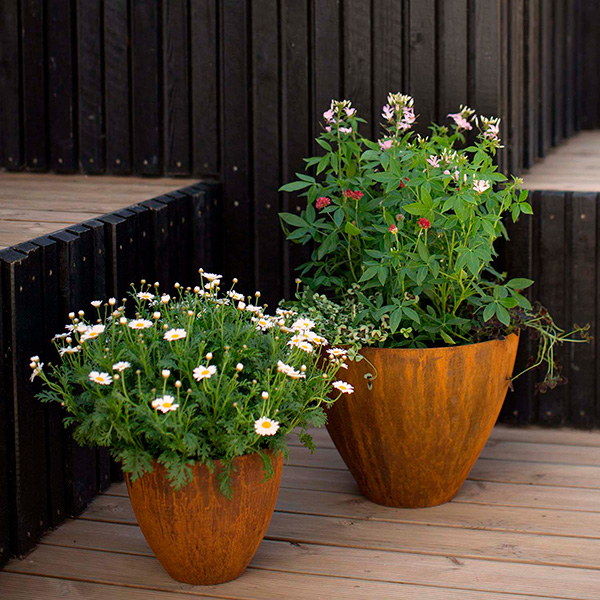 Land Circles – Stor og lille krukke i Cortenstål