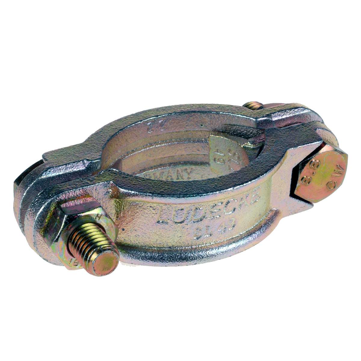 Slangeklemmer i forzinket støbejern med bolte og løse tunger