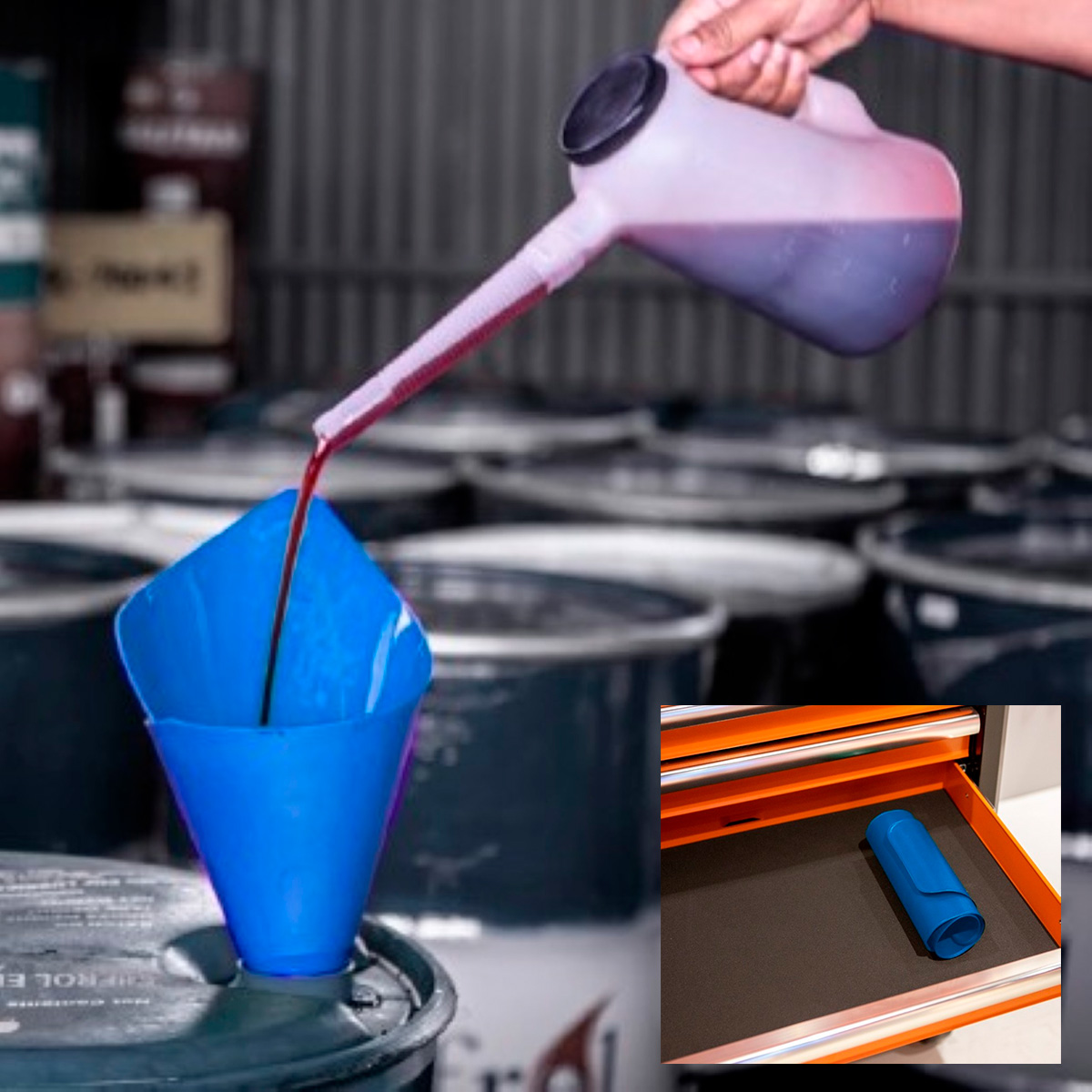 Fleksibel tragt med PVC