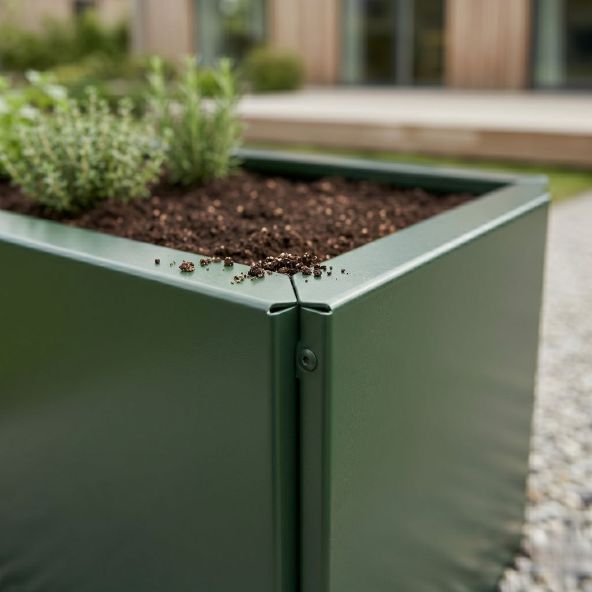 Grønne højbed close up