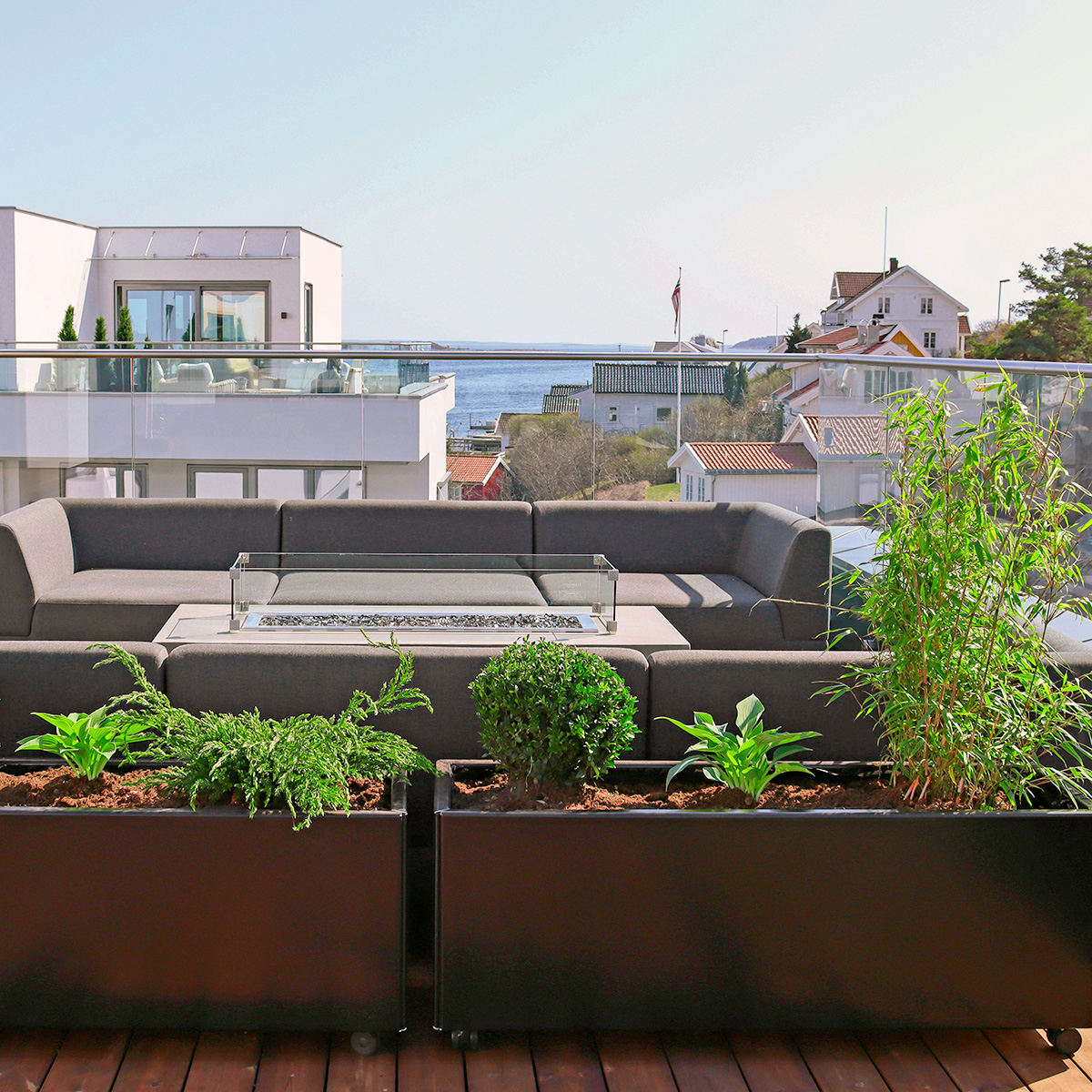 Blomlådor - svart aluminum - flera längder