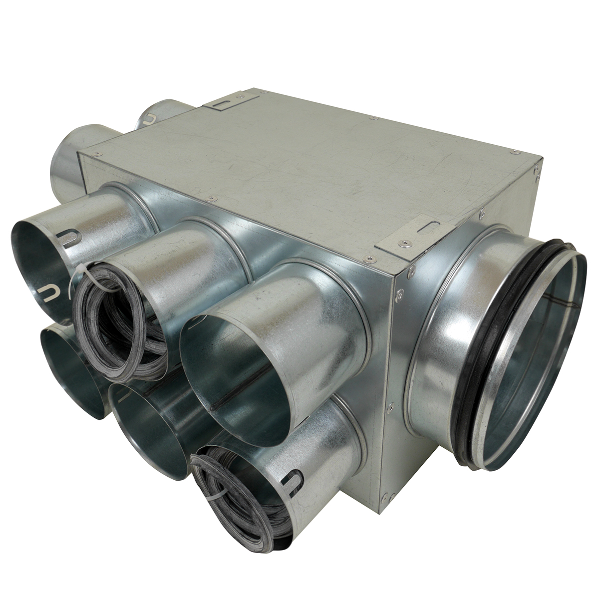 Ø160 nippel (på siden), 10 muffer - ø75 - fordelerboks