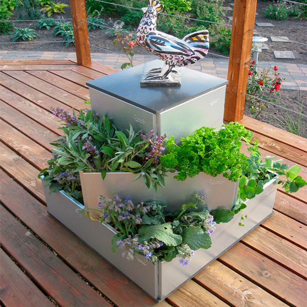 Odlingslådeset - Pyramid tre nivåer, galvaniseret