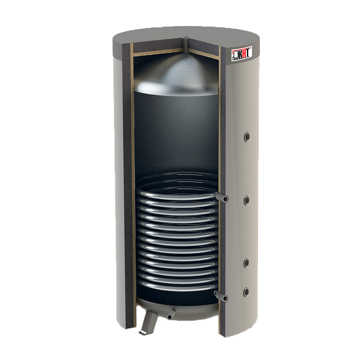 KHT akkumuleringstank med isolering og solspiral