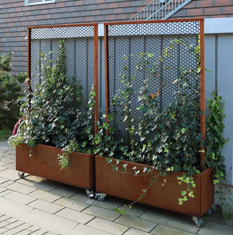 Espalier med plantekasse - 180 cm Mordern Corten