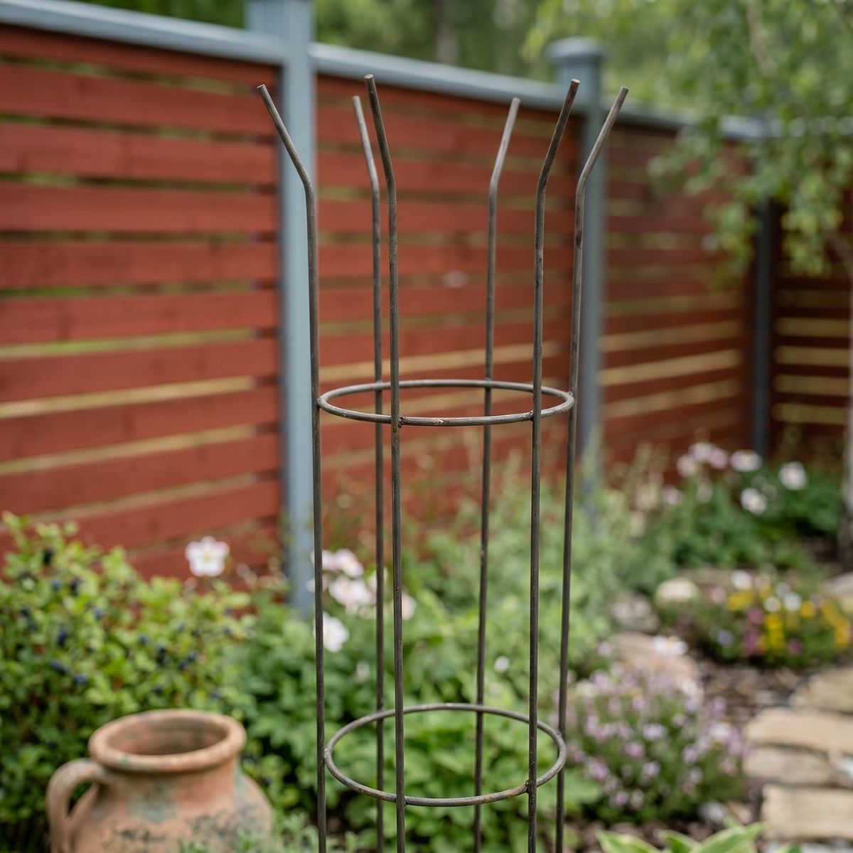 Nærbillede af rustik overflade på danskproduceret jernespalier