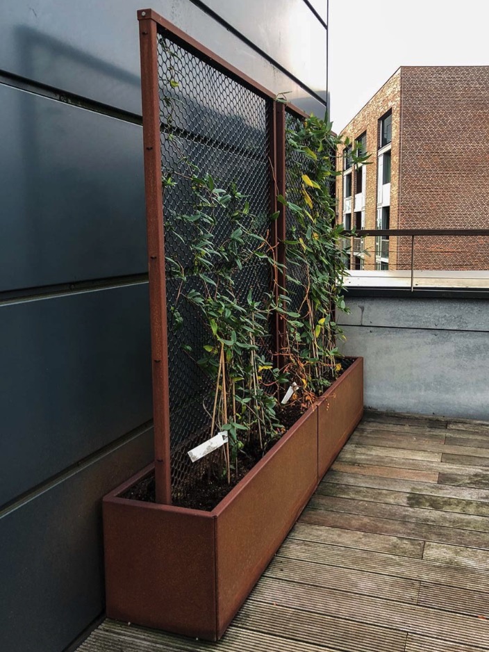 Espalier med plantekasse - 180 cm Mordern Corten