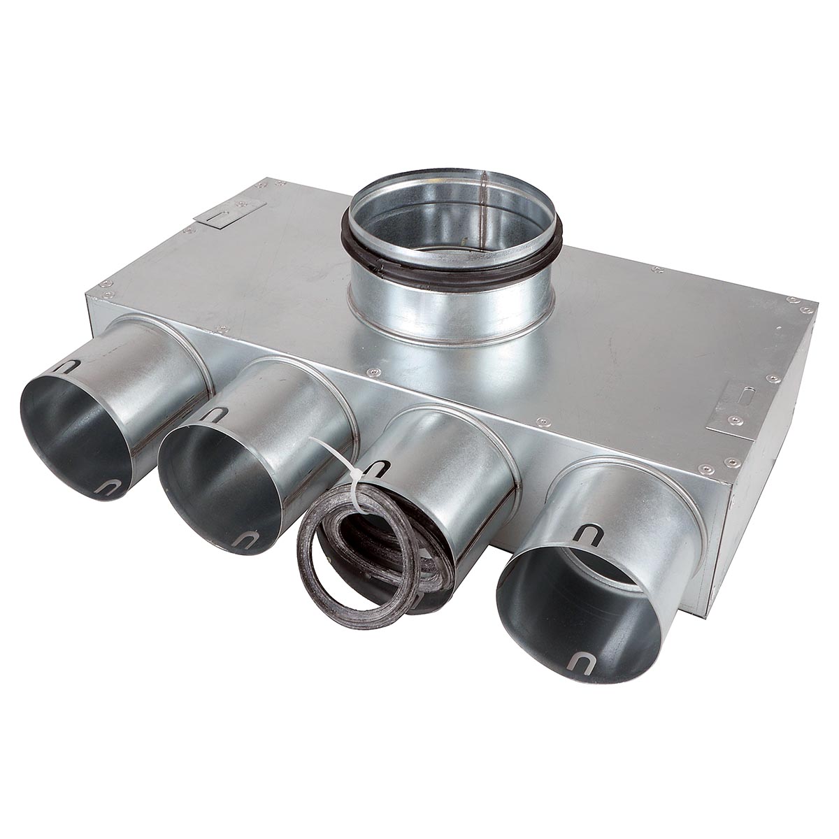 TriaAir fordelerboks nippel ø125 - 4 muffer ø75