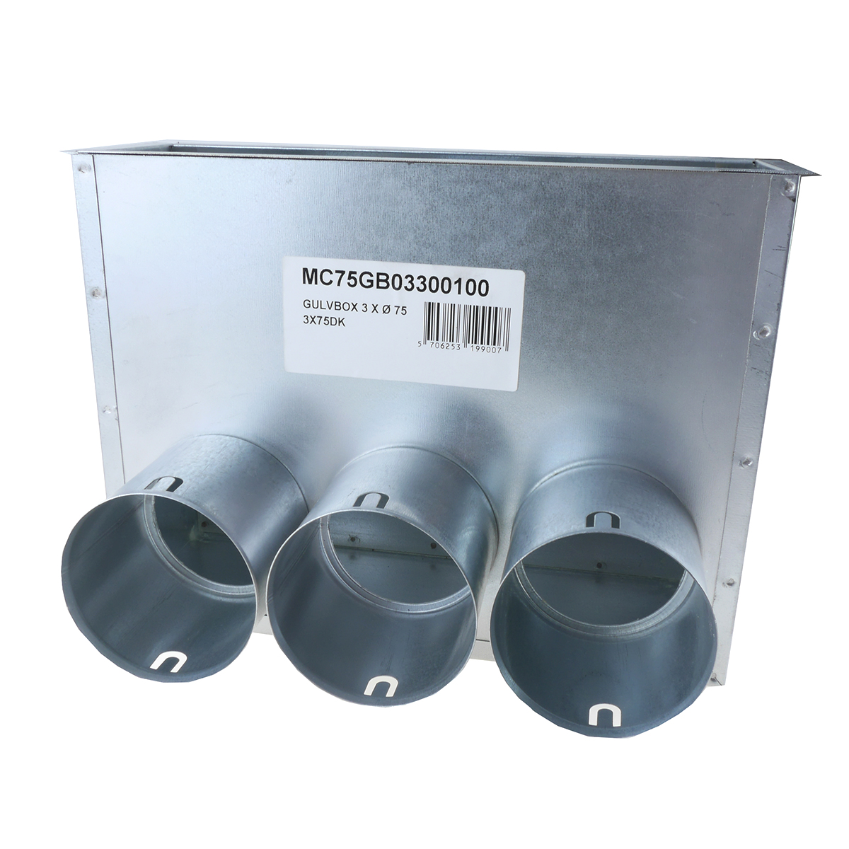 TriaAir Gulvboks - 3 muffer ø75 H220