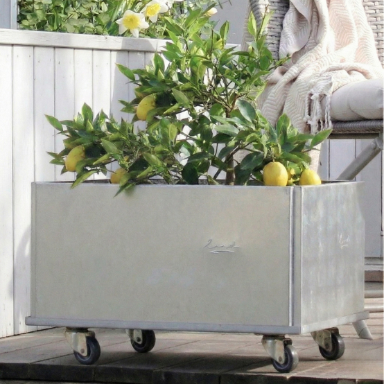 Blomlådor i Land Classic, galvaniderad