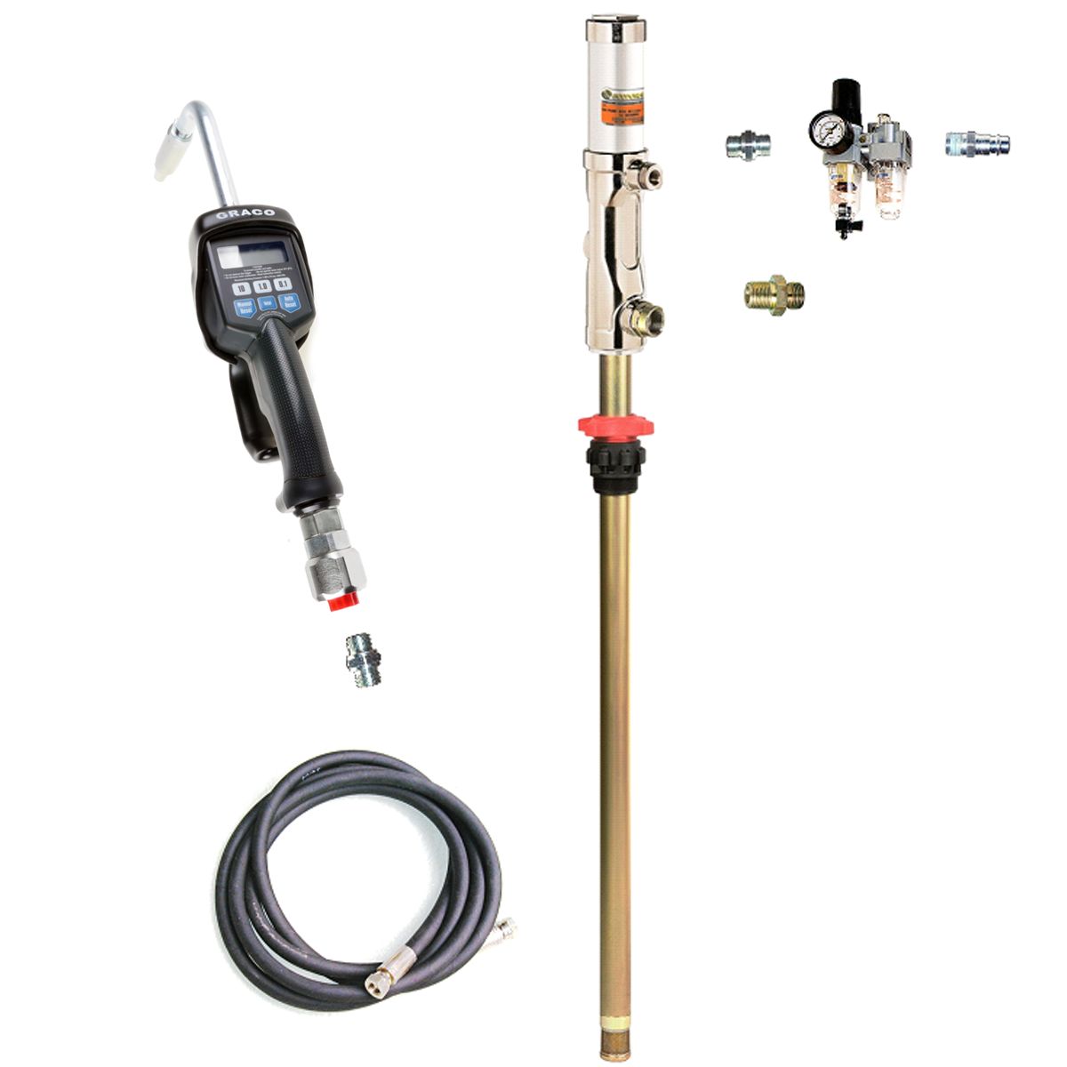 Oliepumpesæt til 1/1 tromle med ECODORA oliepumpe og GRACO forvalgspistol