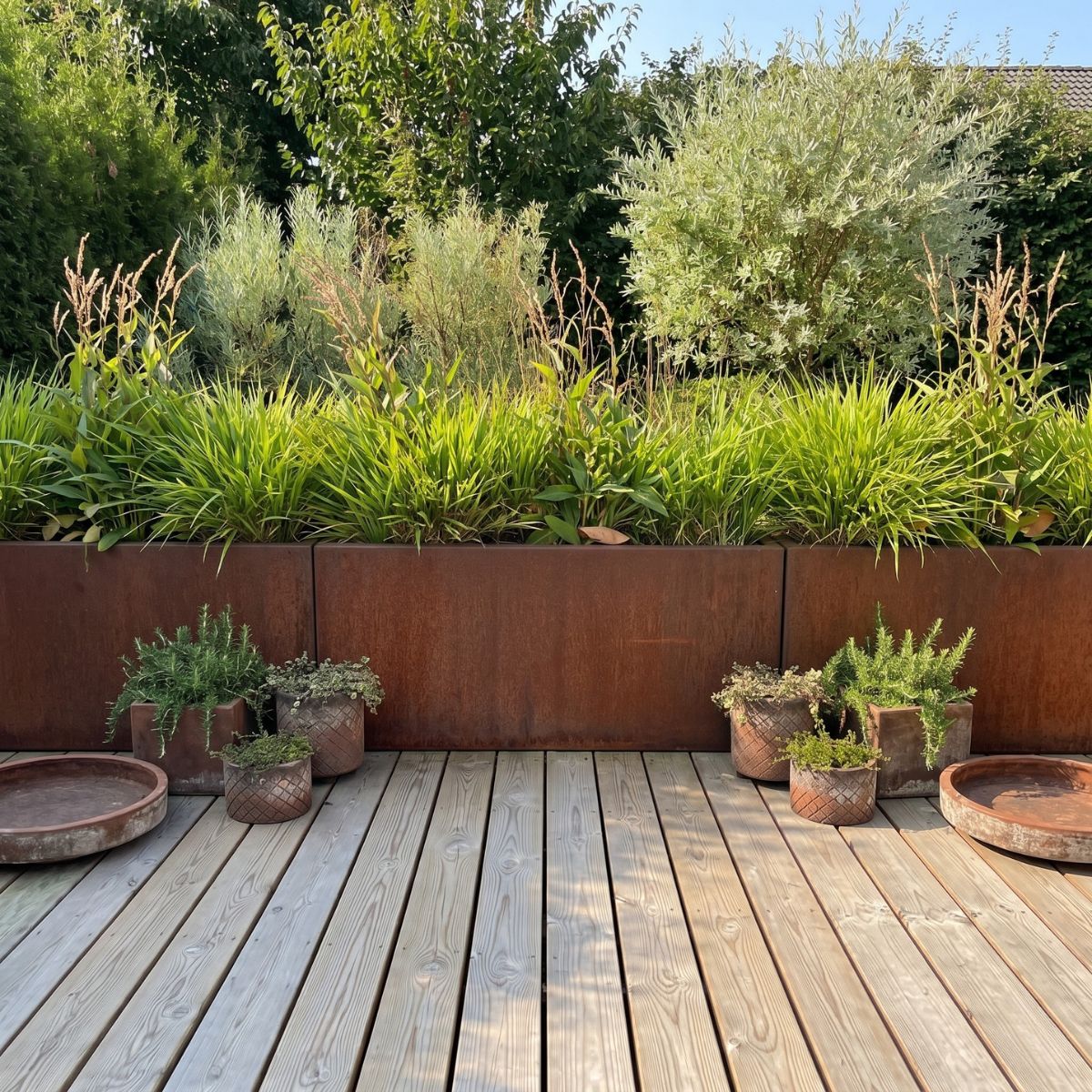 Højbede land modern cortenstål H60 terreasse