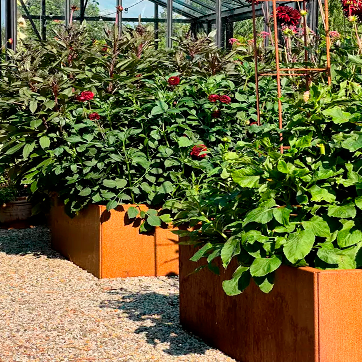 Land Modern Højbed i corten rust