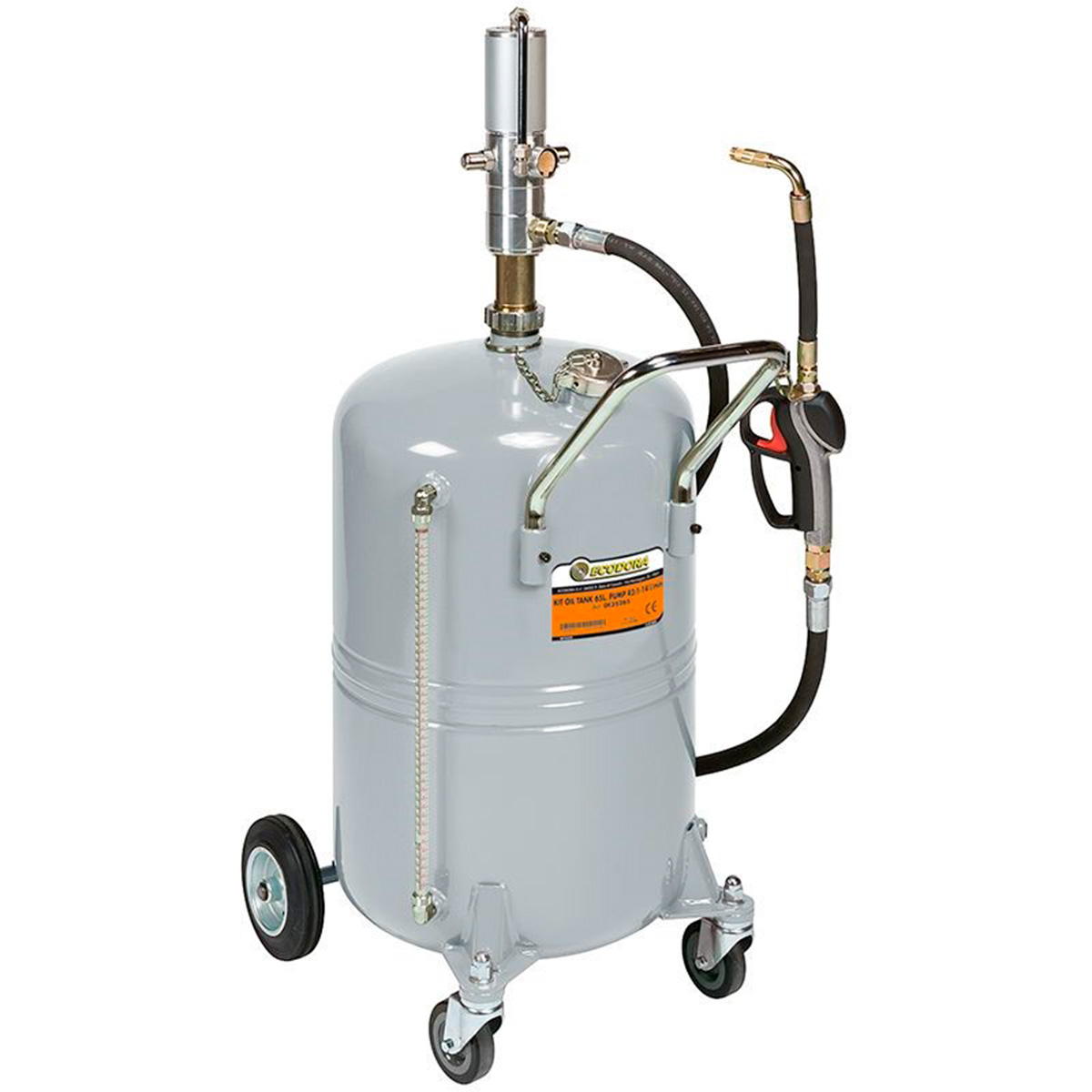 Oliedispenser - mobil med 65L beholder og 3:1 pumpe