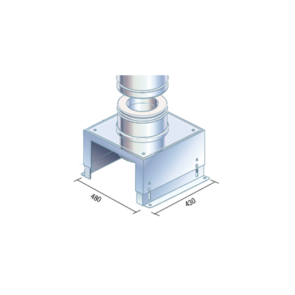 Metalbestos lav gulvbæring - stålskorsten