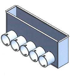 TriaAir Gulvboks - 5 muffer ø75 H170