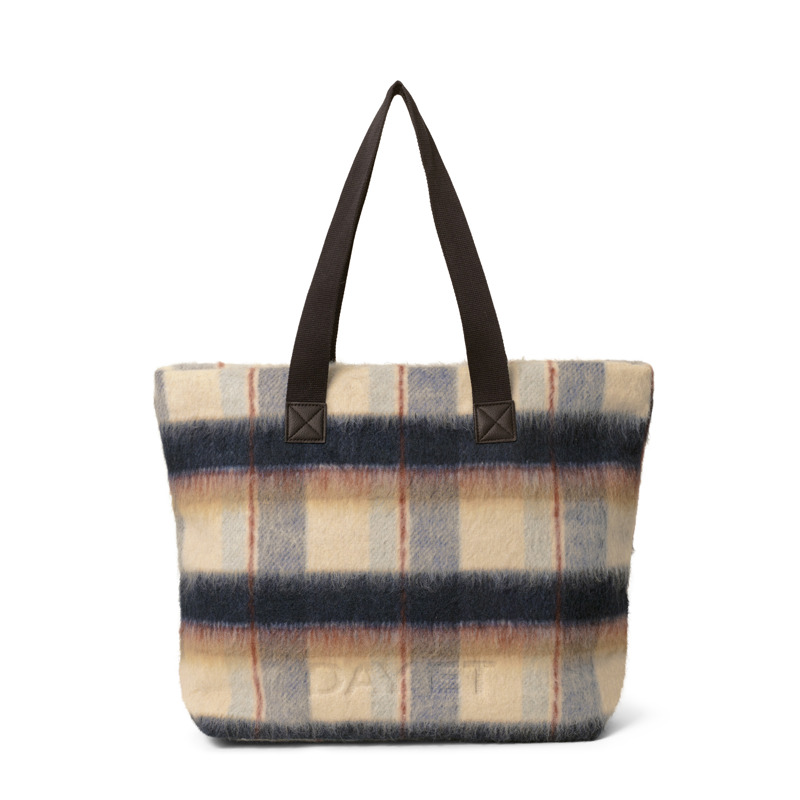 DAY ET Shopper Day Woolen Check  Blå/gul 1