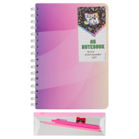 Den Anteckningsbok m skrivmaterial Rosa 1