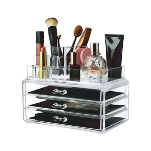 UNIQ Organizer makeup m/3 lådor Genomskinlig alt image