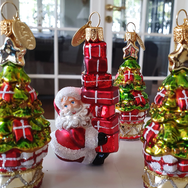 Brink Nordic Glaskula Tomte m/ Paket Röd/Vit 3