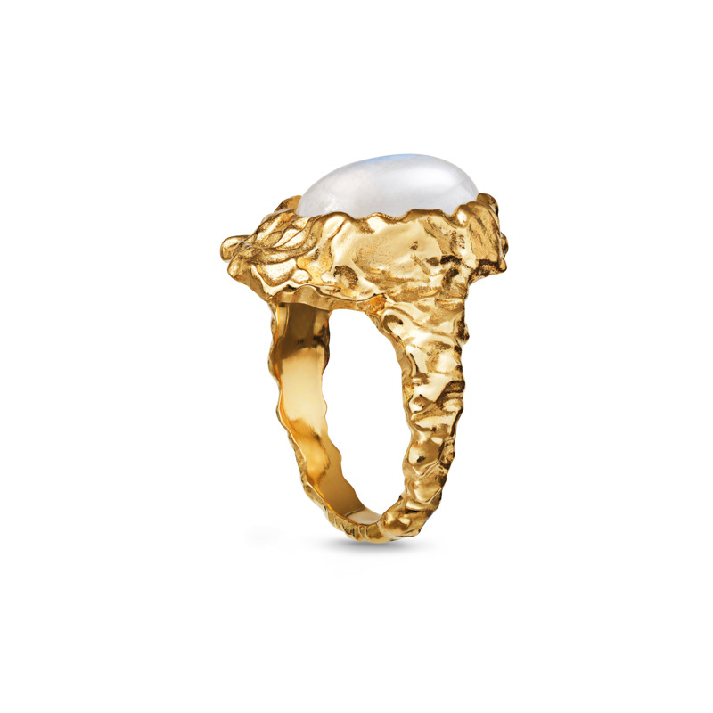 Maanesten Ring Gudinde Månesten Guld Str. 57 2