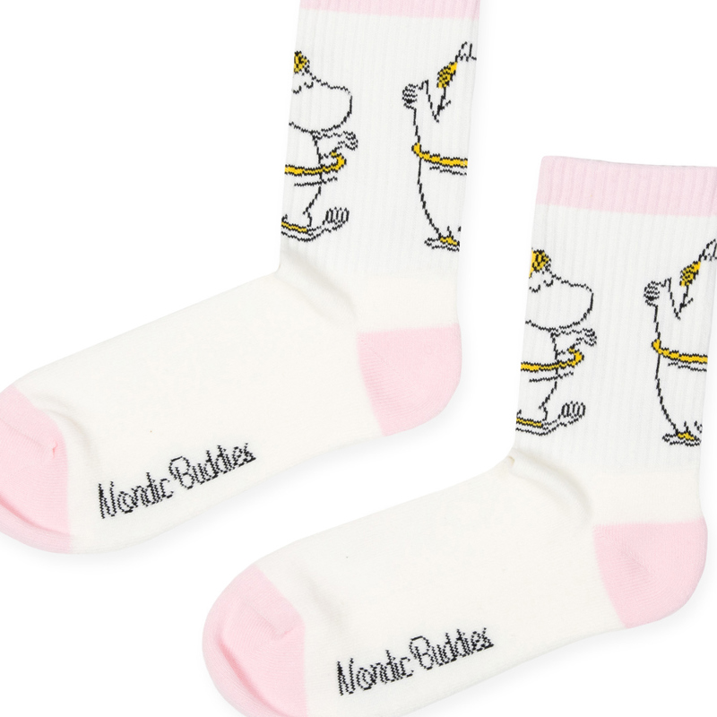 Nordic Buddies Damestrømpe Snorkfrøken Pink/hvid Str. 36-42 4