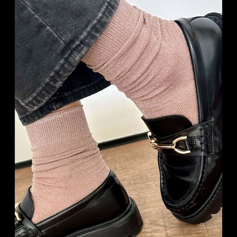 Conmé Strømper Lurex Gammel Rosa Str. 37-39 2