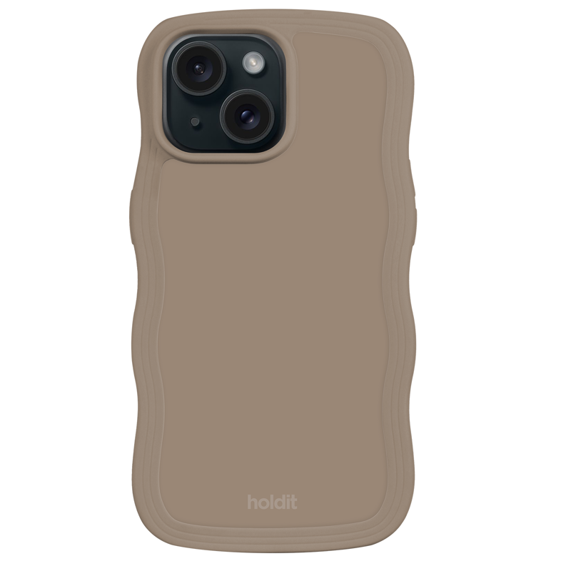 Holdit Mobilcover Wavy Mocca Brun Iphone 15 Plus 1