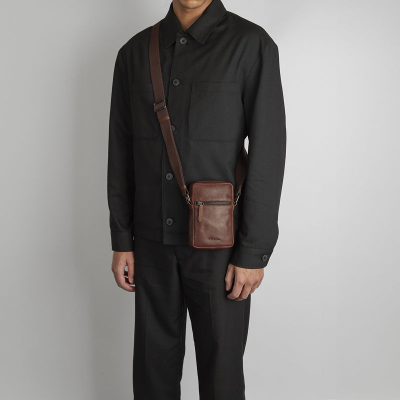 Tyler & Co Crossbody Kent Mobile Phone Ba Cognac 2