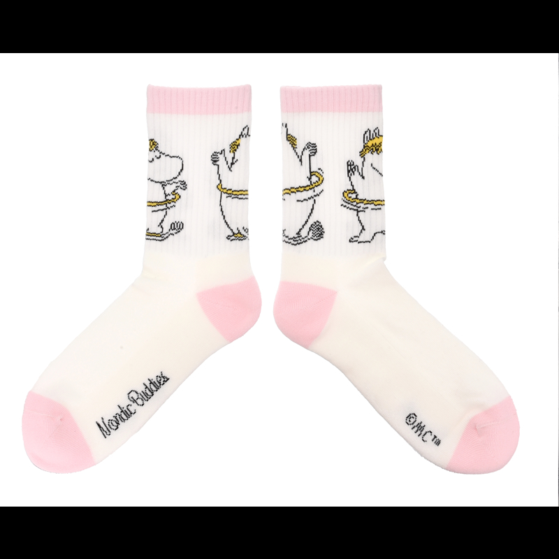 Nordic Buddies Damestrømpe Snorkfrøken Pink/hvid Str. 36-42 5