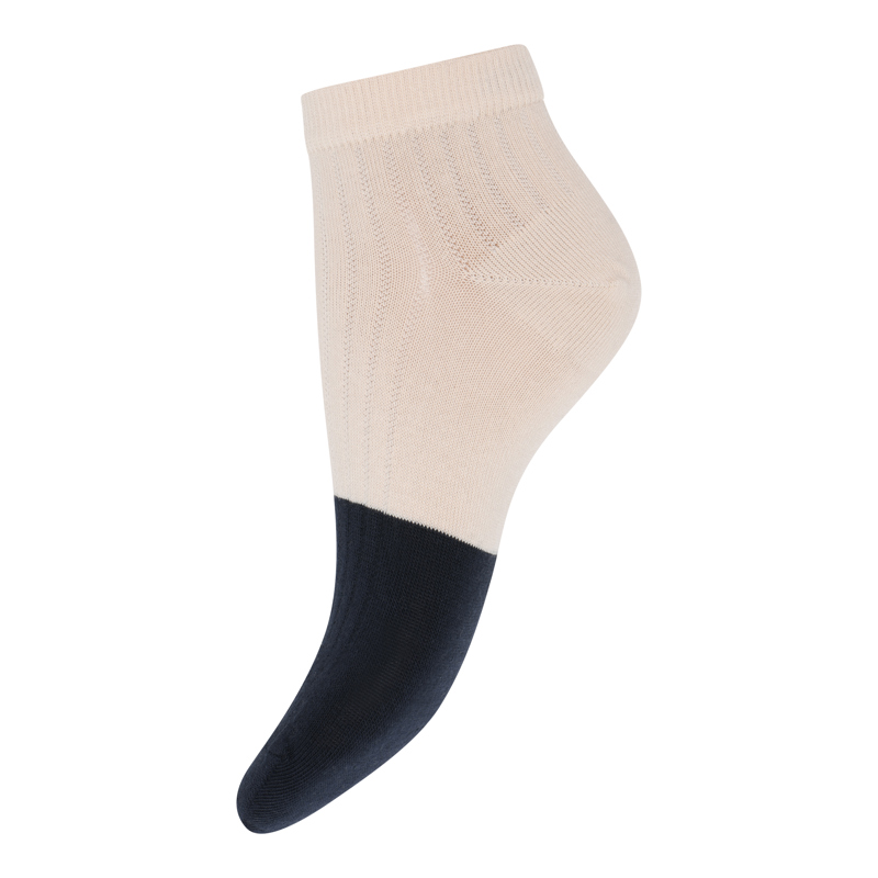 Conmé Strømper Sneaker blok Beige/blå Str. 37-39