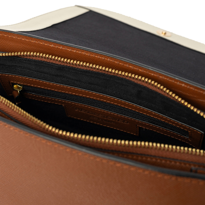 RE:DESIGNED Skuldertaske Febe Cognac/hvid 6