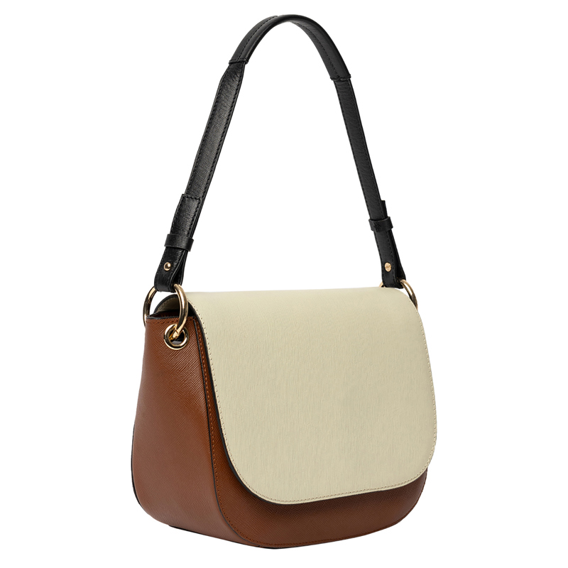 RE:DESIGNED Skuldertaske Febe Cognac/hvid 3