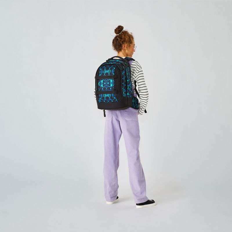 Satch Skoletaske Pack Caleido Blue Sort/Turkis 9