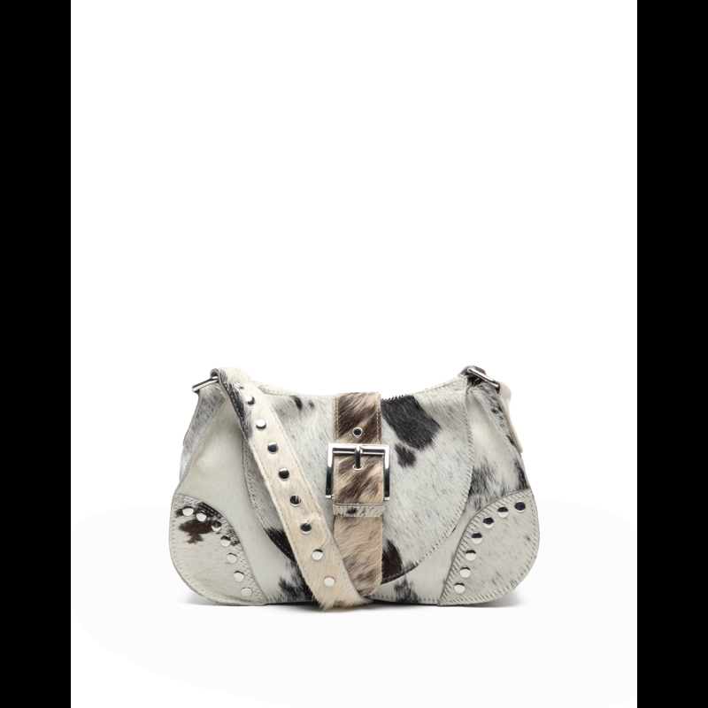 Núnoo Skuldertaske Maria Rivet Dots Hvid/sort 1