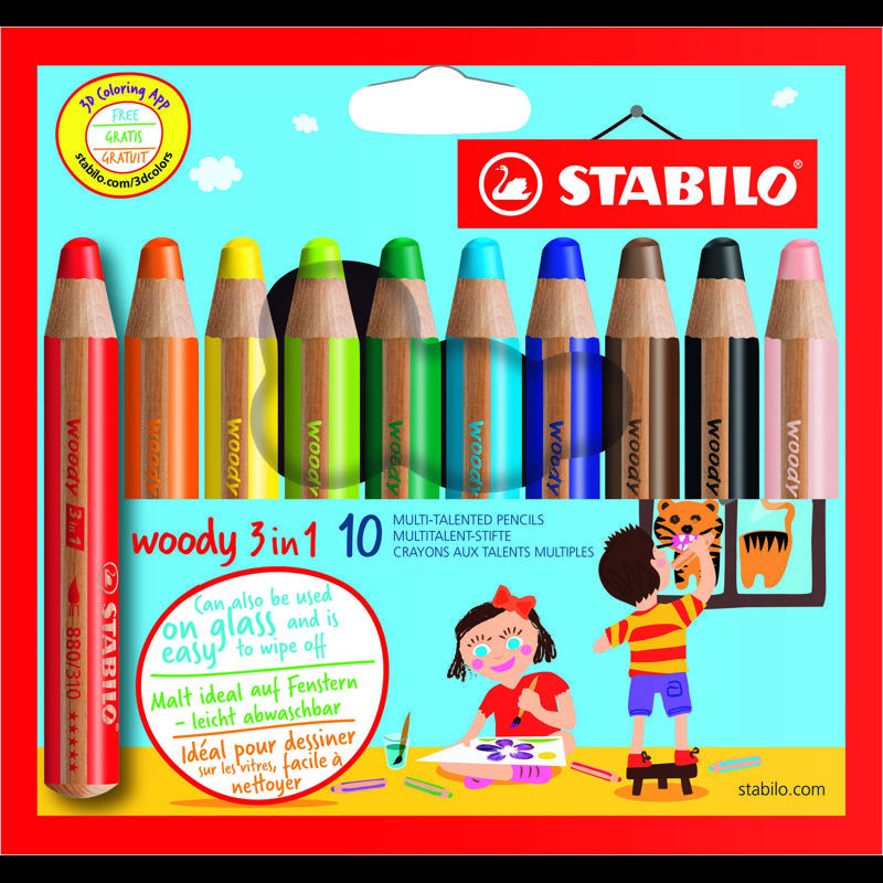 STABILO Farveblyanter Woody 10 stk Multi