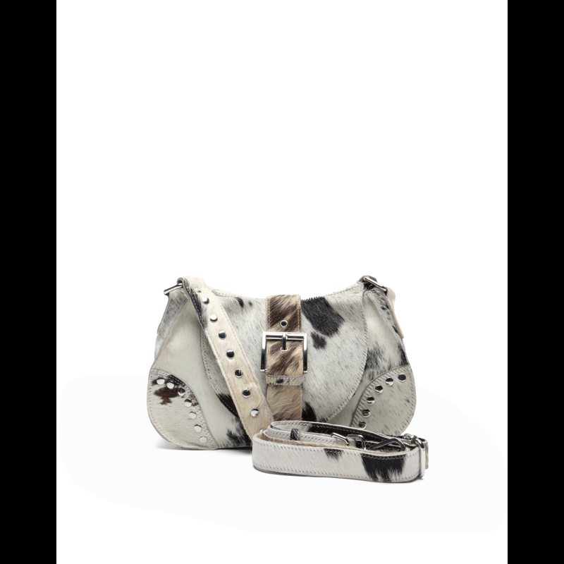 Núnoo Skuldertaske Maria Rivet Dots Hvid/sort 3