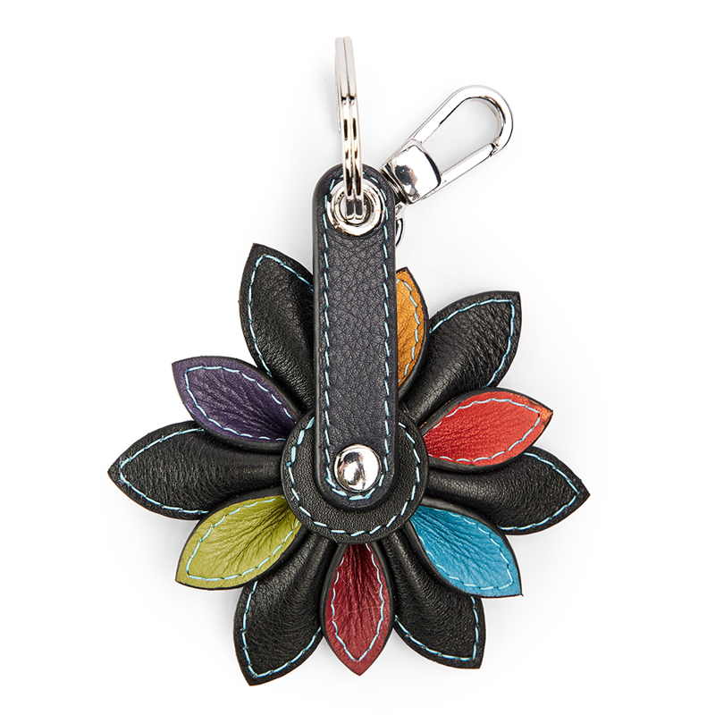 Pia Ries Nøglering Tropical Flower  Sort 2