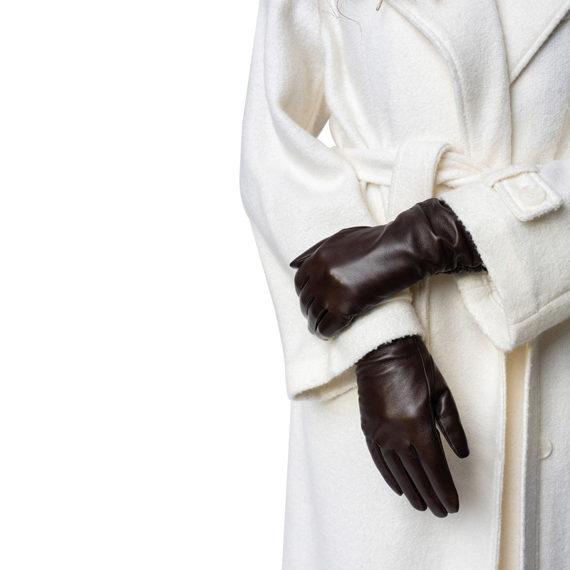 RE:DESIGNED Damehandsker Anvi Wool M. Brun Str S 2
