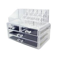 UNIQ Organizer makeup m/4 lådor Genomskinlig 1