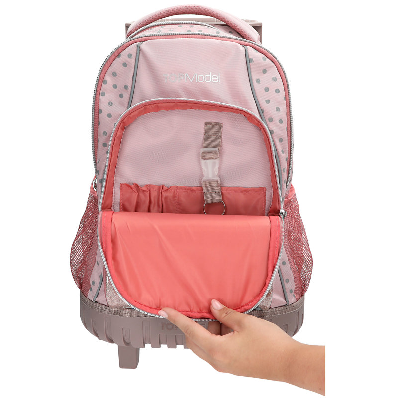 TOPModel Trolley Skoletaske Dots Sart Rosa 7