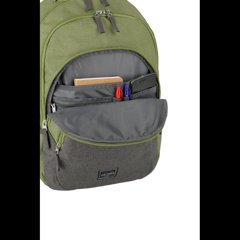 travelite Basics ryggsäck Grön/grå 15" 6