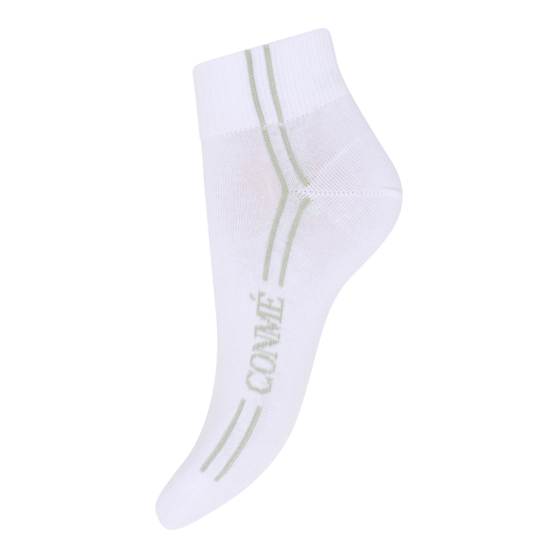 Conmé Strømper Sneaker logo stripe Hvid/grøn Str. 37-39