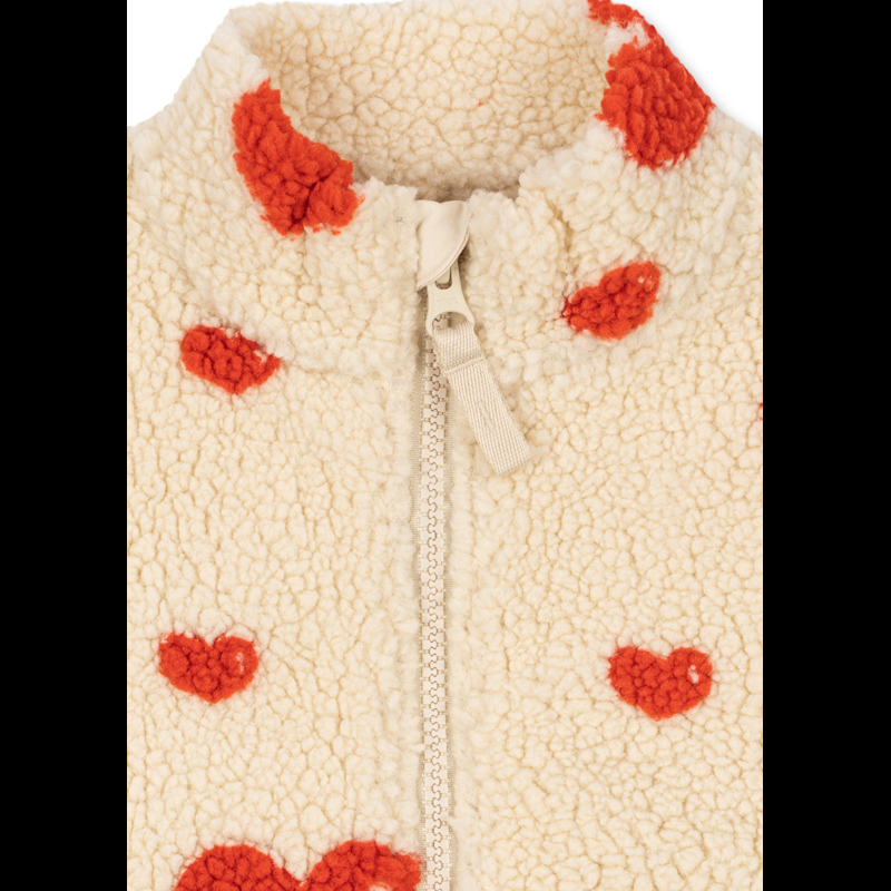 Konges Sløjd Jacka Jody Teddy Coeur Amour Röd/Vit 6 år, 116 cm 3