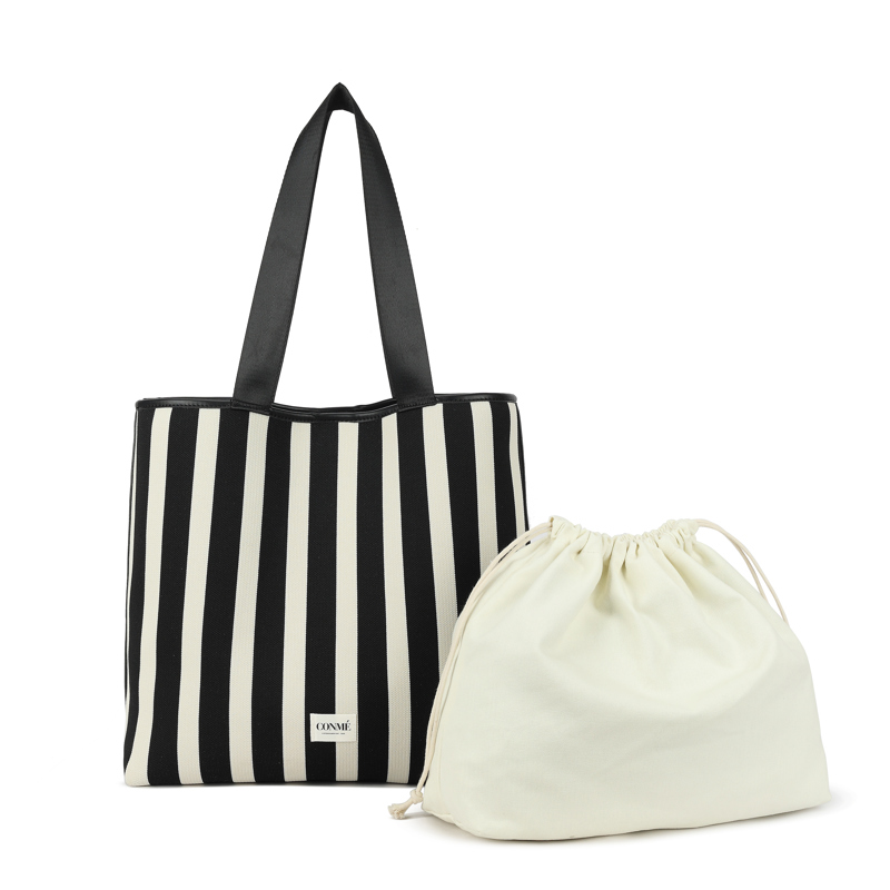 Conmé Shopper Kornelia Svart med rand 1