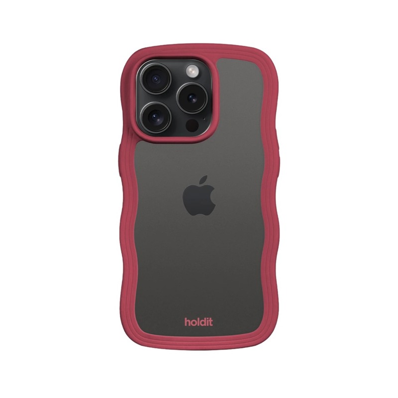 Holdit Mobilcover Wavy Rød/Hvid iPhone 14 Pro 2