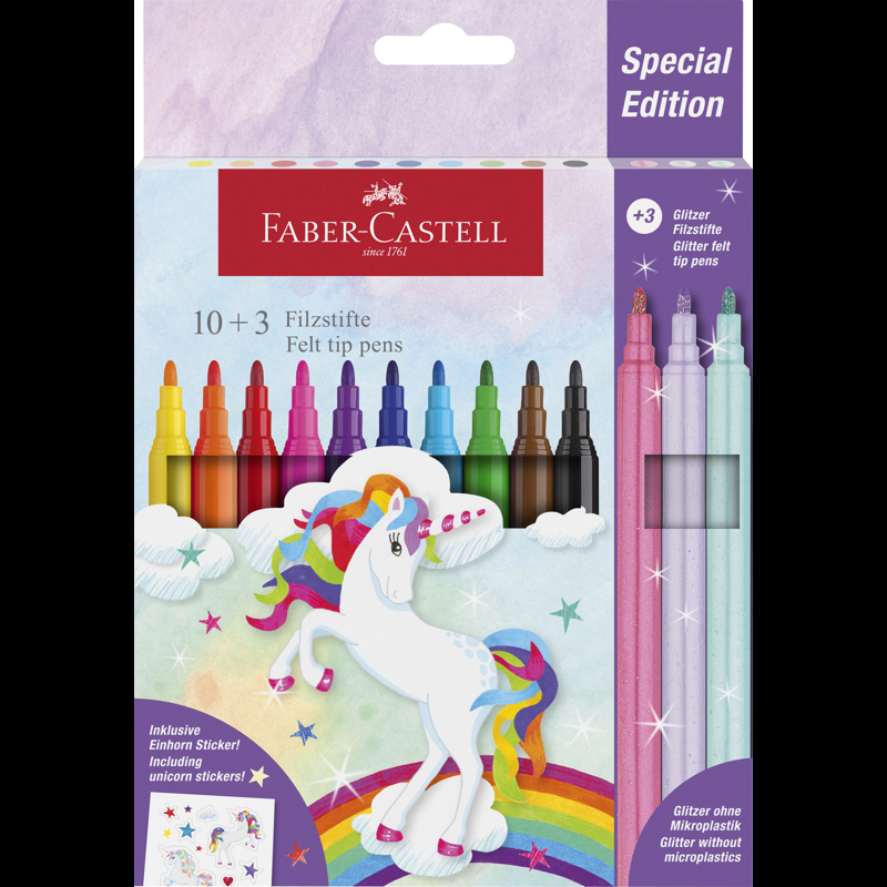 Faber-Castell Tuschpennor Unicorn 10-Pack Multi 1