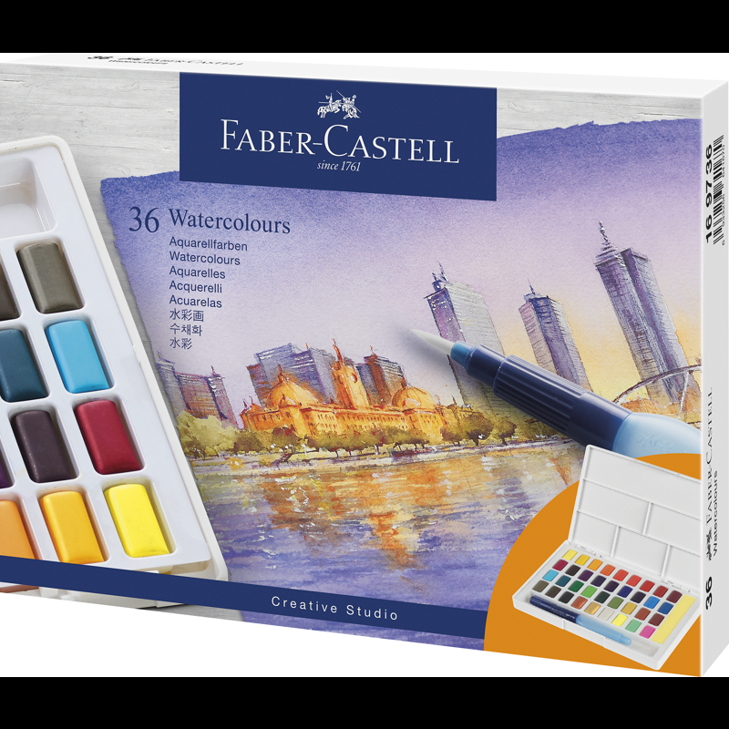 Faber-Castell Akvarellfärger m. Pensel 36 st Multi 1